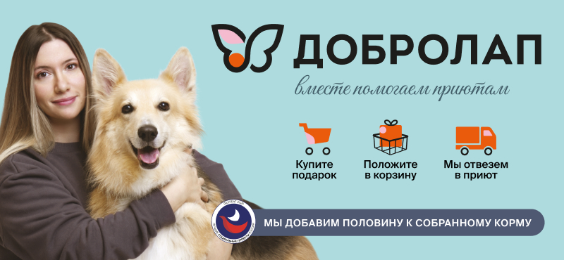 «Добролап»: Вместе помогаем 195 приютам!